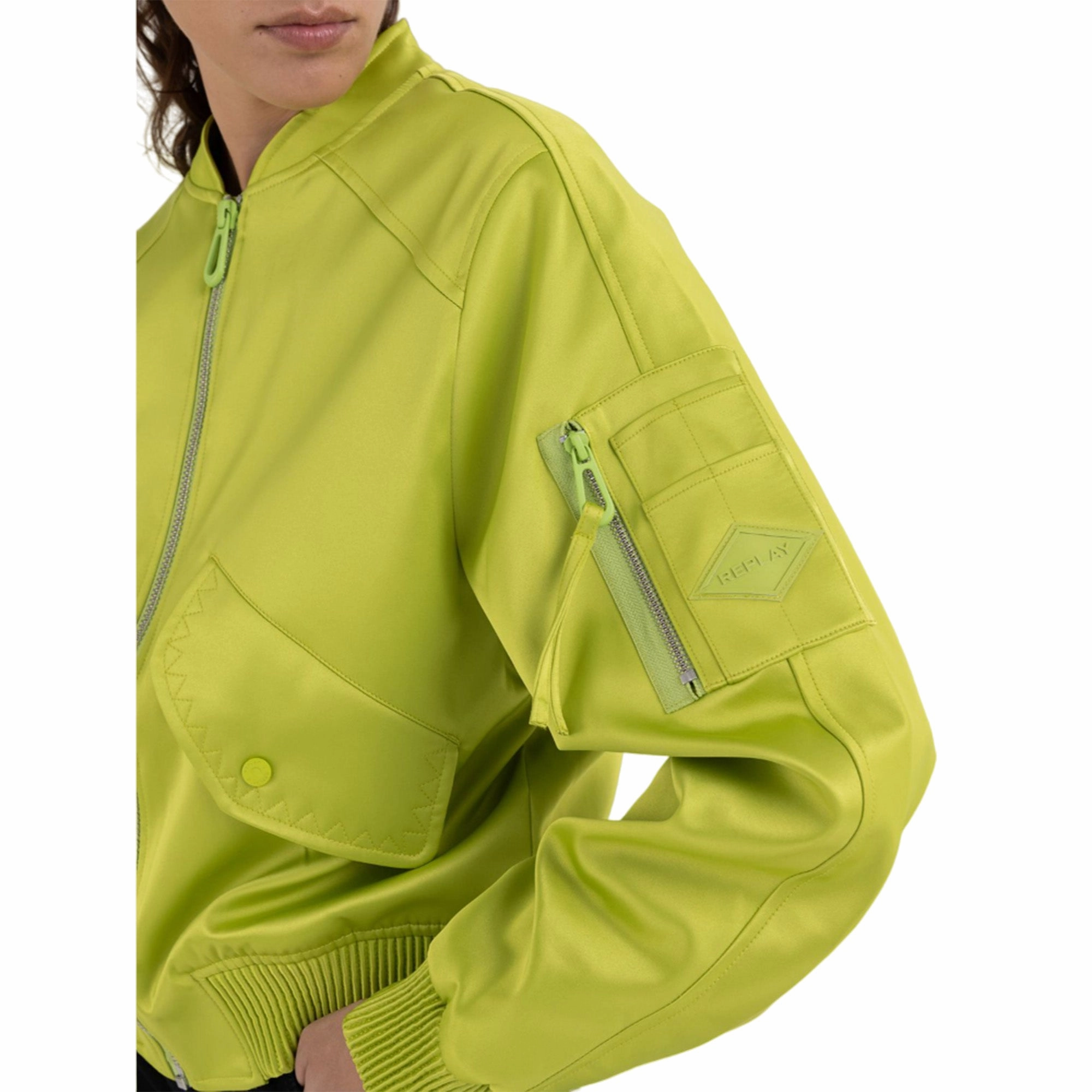 Replay Women's Satin Bomber Jacket Opening Scene Jackets