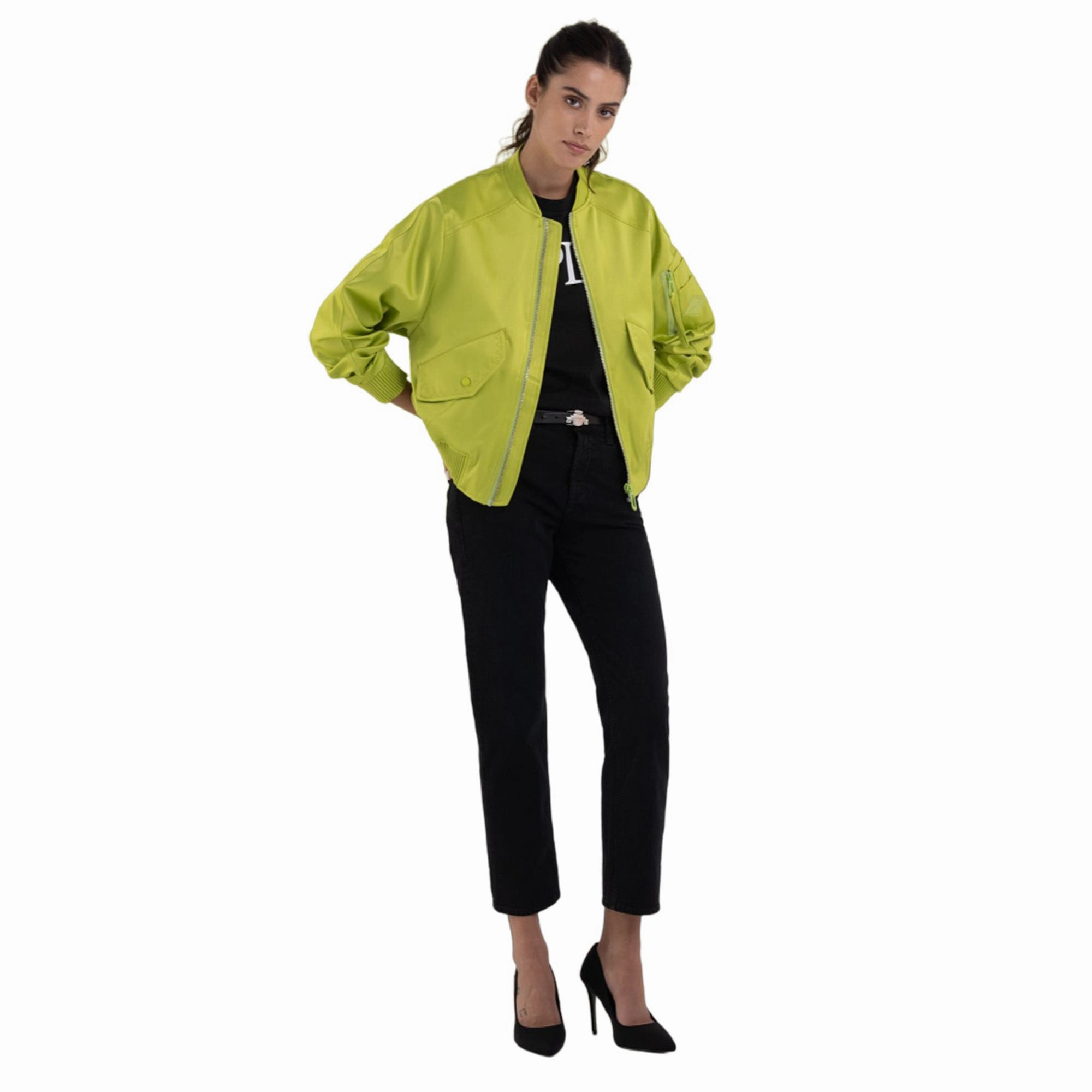 Jackets To Wear With Dresses Wedding Replay Women's Satin Bomber Jacket