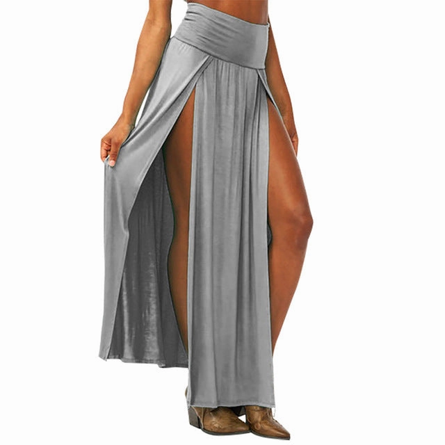 Womail 2019 Summer Women Beach Long Skirts Ankle Length Sexy High Split Skirt Female Long Straight Skirt skirts women plus sizes Midi Skirt Pattern