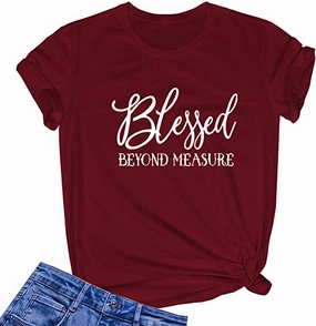Ocean City T Shirts WOMEN BLESSED BEYOND MEASURE GIFT T-SHIRTS