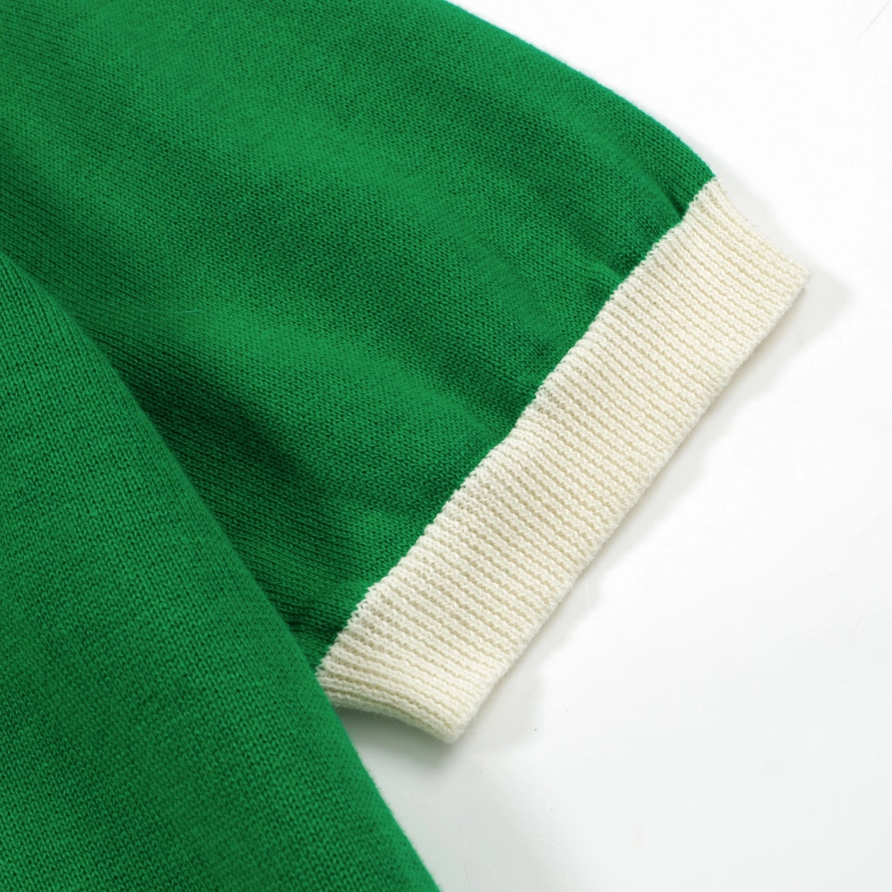 Knitwear Design Meaning Women Green Knitted short Sleeves Knitwear