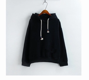 Women Hoodies Sweatshirts New Hot Sale Candy 10 Color Long Sleeved Thick Casual All-match Solid Leisure Hooded Hoodie Loose Tops Bittersweet Sweatshirts