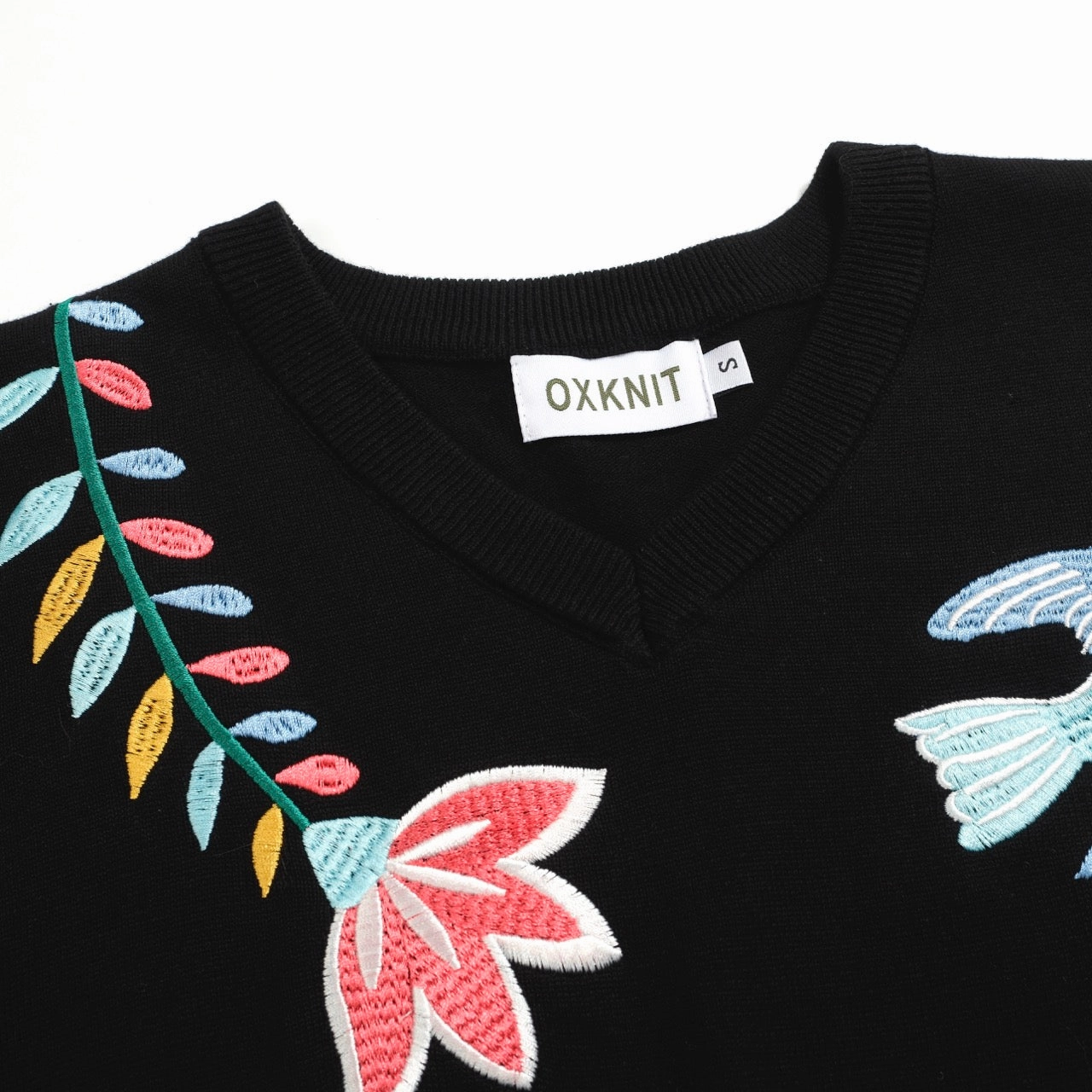 Cp Company Knitwear Women's black embroidered V-neck knitwear