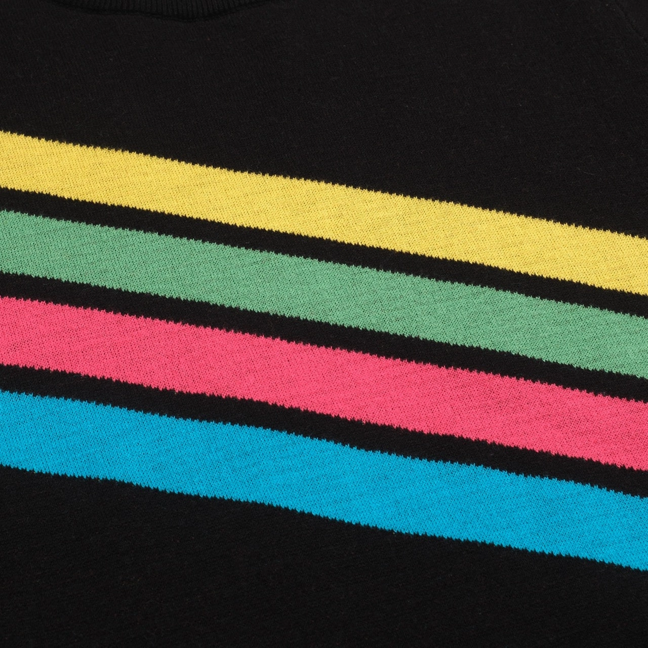 Women's black vintage diagonal stripe knitwear 1970s Knitwear