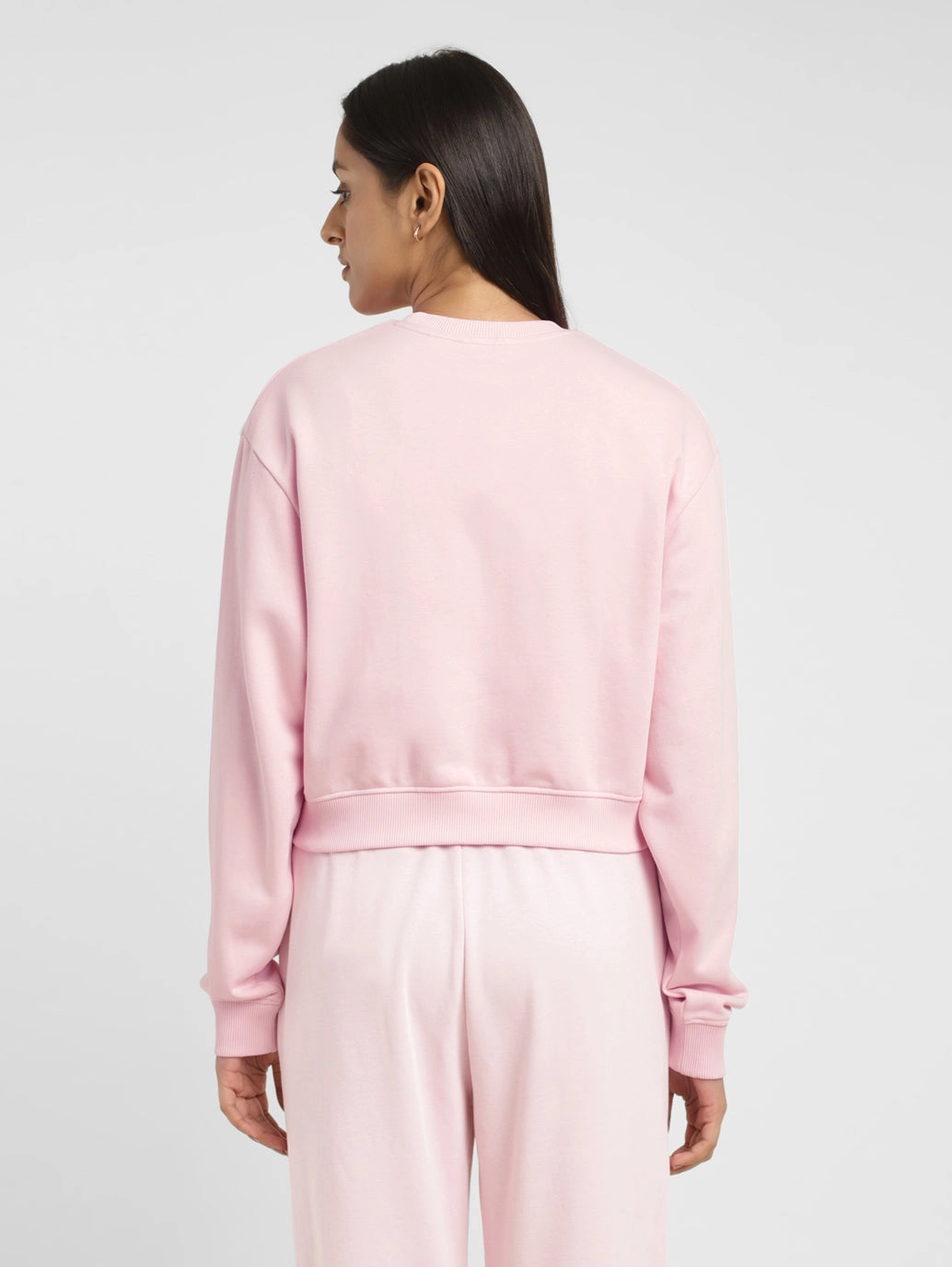 Oversized Sweatshirts For Leggings Women's Brand Logo Pink Crew Neck Sweatshirt