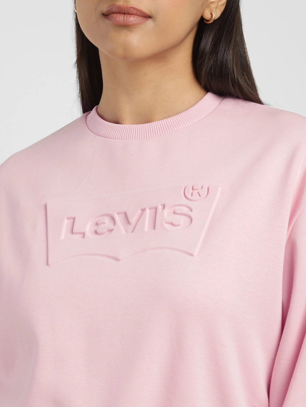 Design Your Own Sweatshirts Women's Brand Logo Pink Crew Neck Sweatshirt