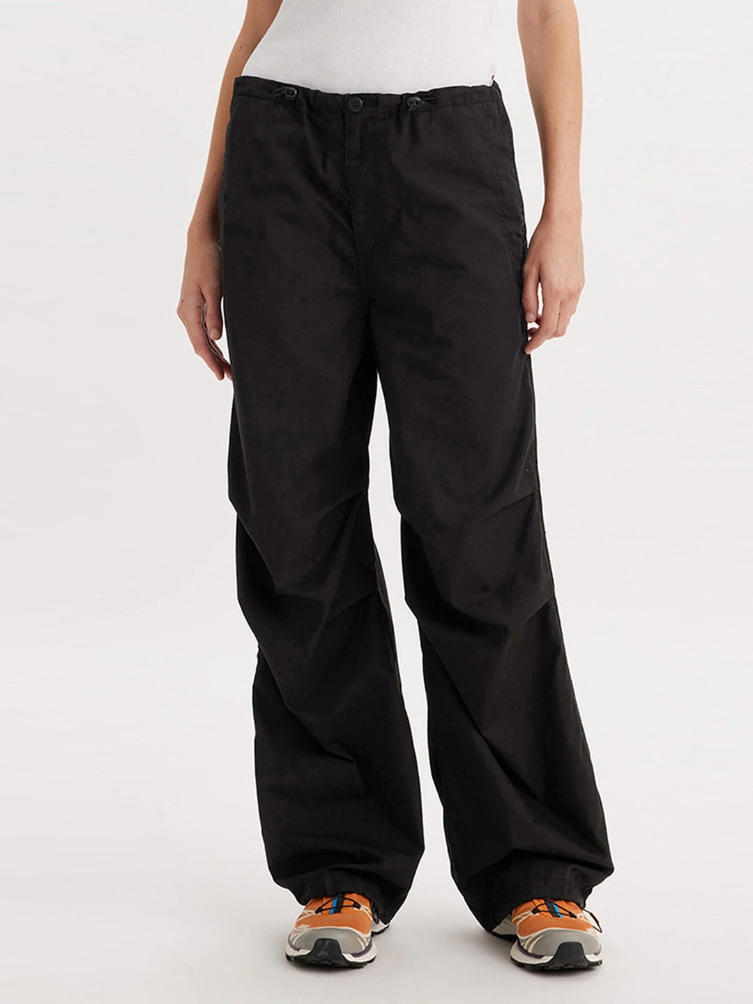 Army Cargo Pants Walmart Women's Mid Rise BlackBaggy Fit Cargo Trousers
