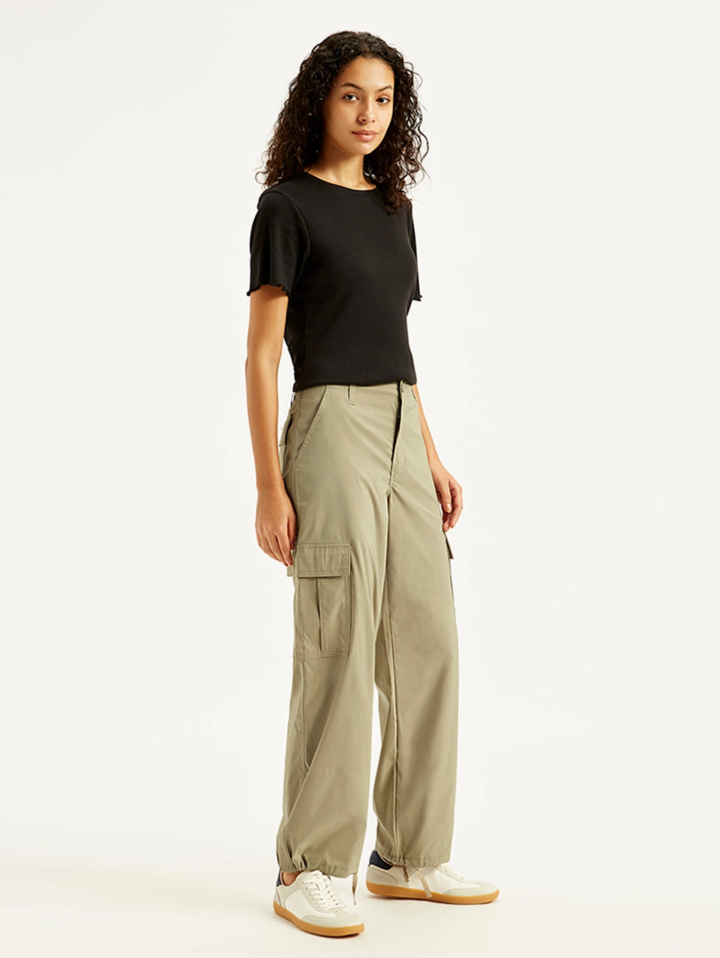 Women's Mid RiseBaggy Fit Cargo Trousers High Waist Cargo Pants Outfit Ideas