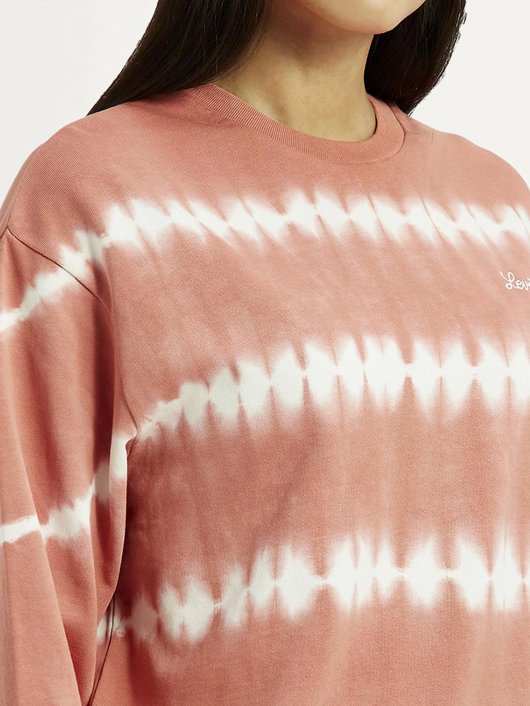 Women's Tie-Dye Peach Crew Neck Sweatshirt Usa Made Sweatshirts