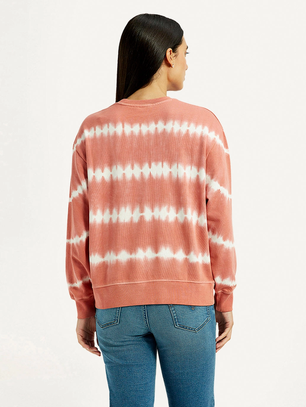 Socal Sweatshirts Women's Tie-Dye Peach Crew Neck Sweatshirt