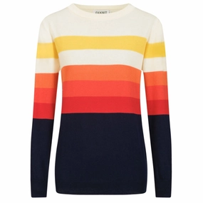 Women's vintage multi-colored stripes knitwear Knitwear In Movies