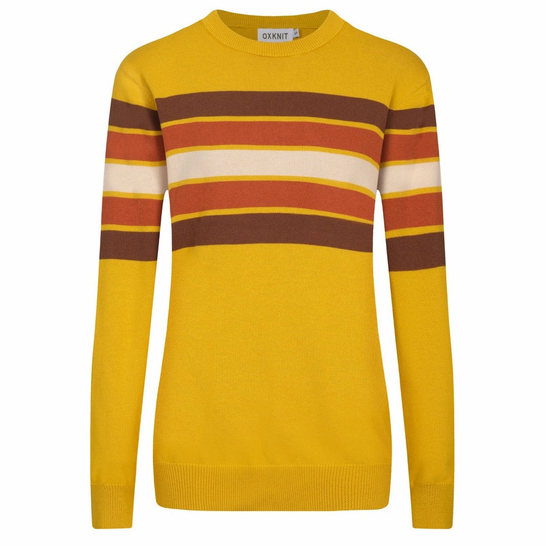 Knitwear Jersey Women's yellow striped vintage jacquard knitwear