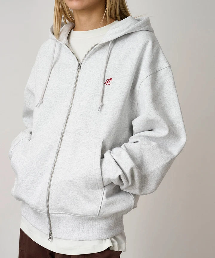 One Point Zip Hooded Sweatshirt / GRAMICCI / ASH HEATHER Safety Sweatshirts Hooded