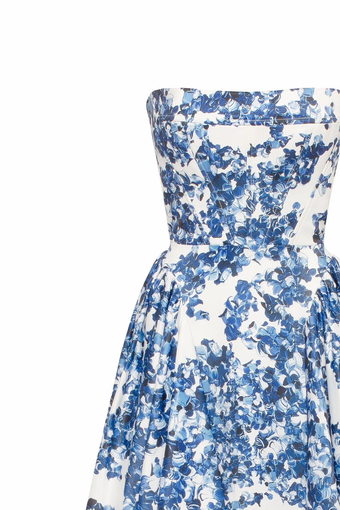 Ravishing blue hydrangea corset maxi dress, Garden of Eden Brooke Monk Dress