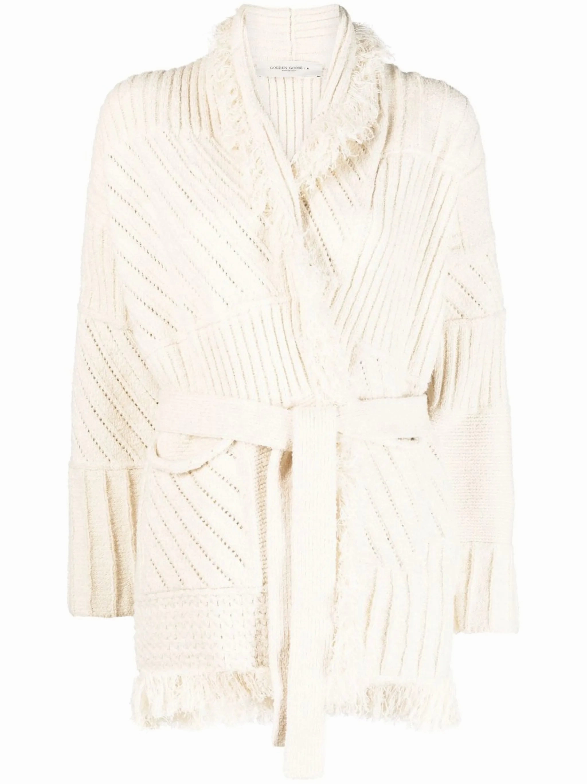 belted shawl-collar cardigan Lars Andersson Knitwear
