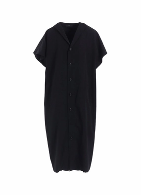 Knitwear Stockists WOOL GABARDINE FLARE SLEEVE FRONT OPEN DRESS