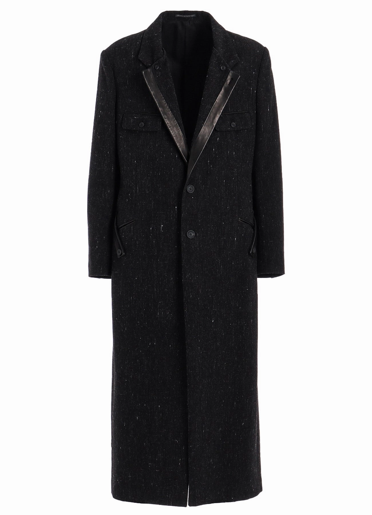 Service Jackets WOOL SPINNING LEATHER SWITCH COLLAR BUTTON JACKET