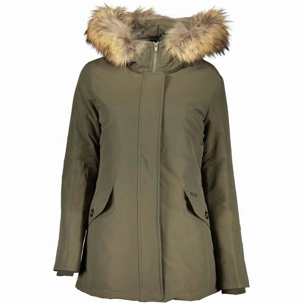 Long Quilted Jackets Woolrich Green Cotton Jackets & Coat