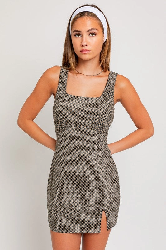 Work It Checkered Mini Dress Girly Mini Dress
