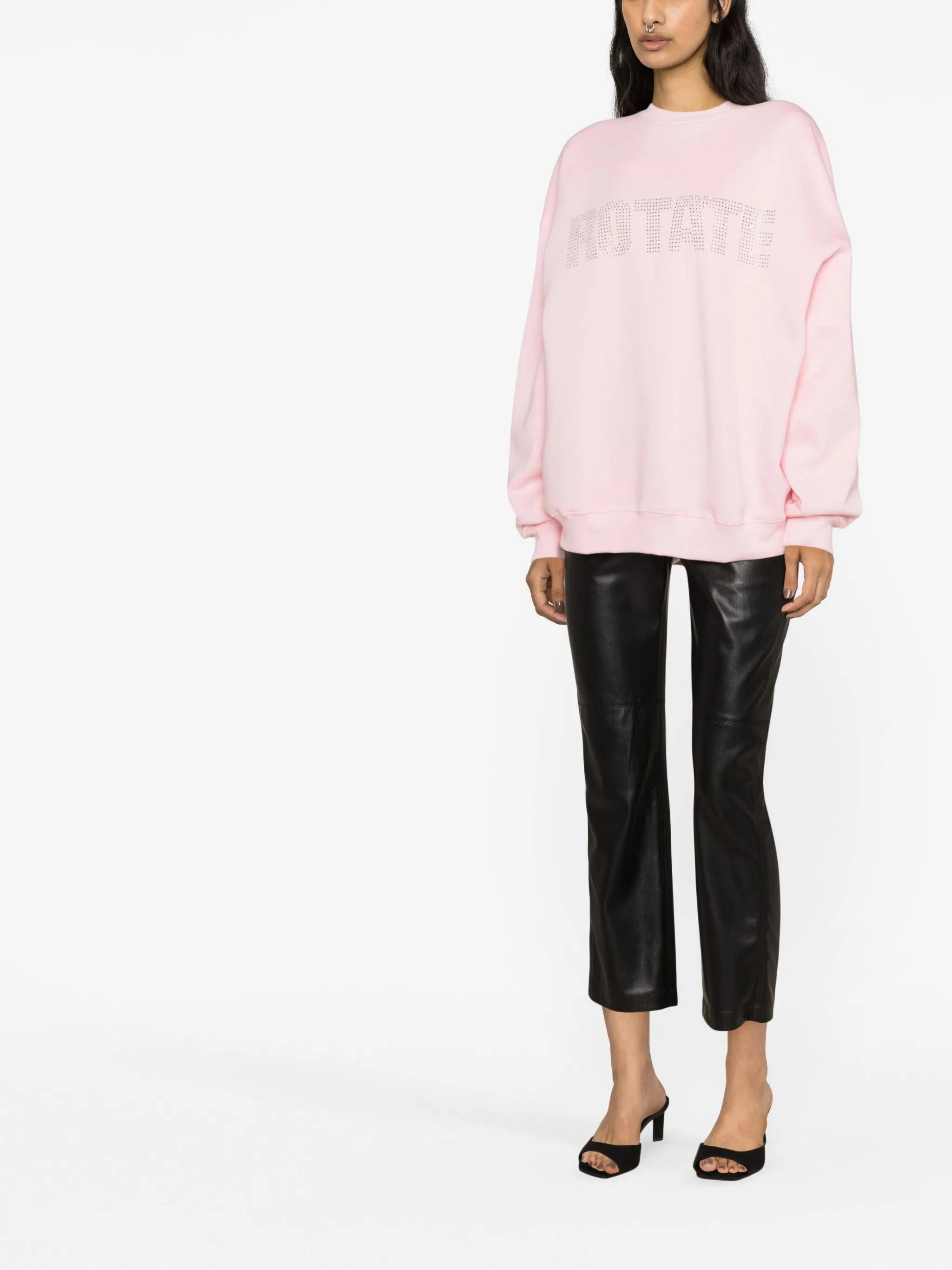 crystal-logo organic cotton sweatshirt Pink Vs Sweatshirts