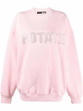 crystal-logo organic cotton sweatshirt Clearance Hooded Sweatshirts