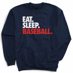 Baseball Crewneck Sweatshirt - Eat Sleep Baseball Bold Demon Slayer Sweatshirts