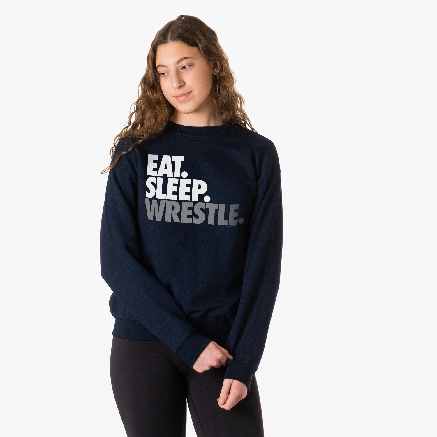 Wrestling Crewneck Sweatshirt - Eat Sleep Wrestle (Stack) Dodgers Sweatshirts