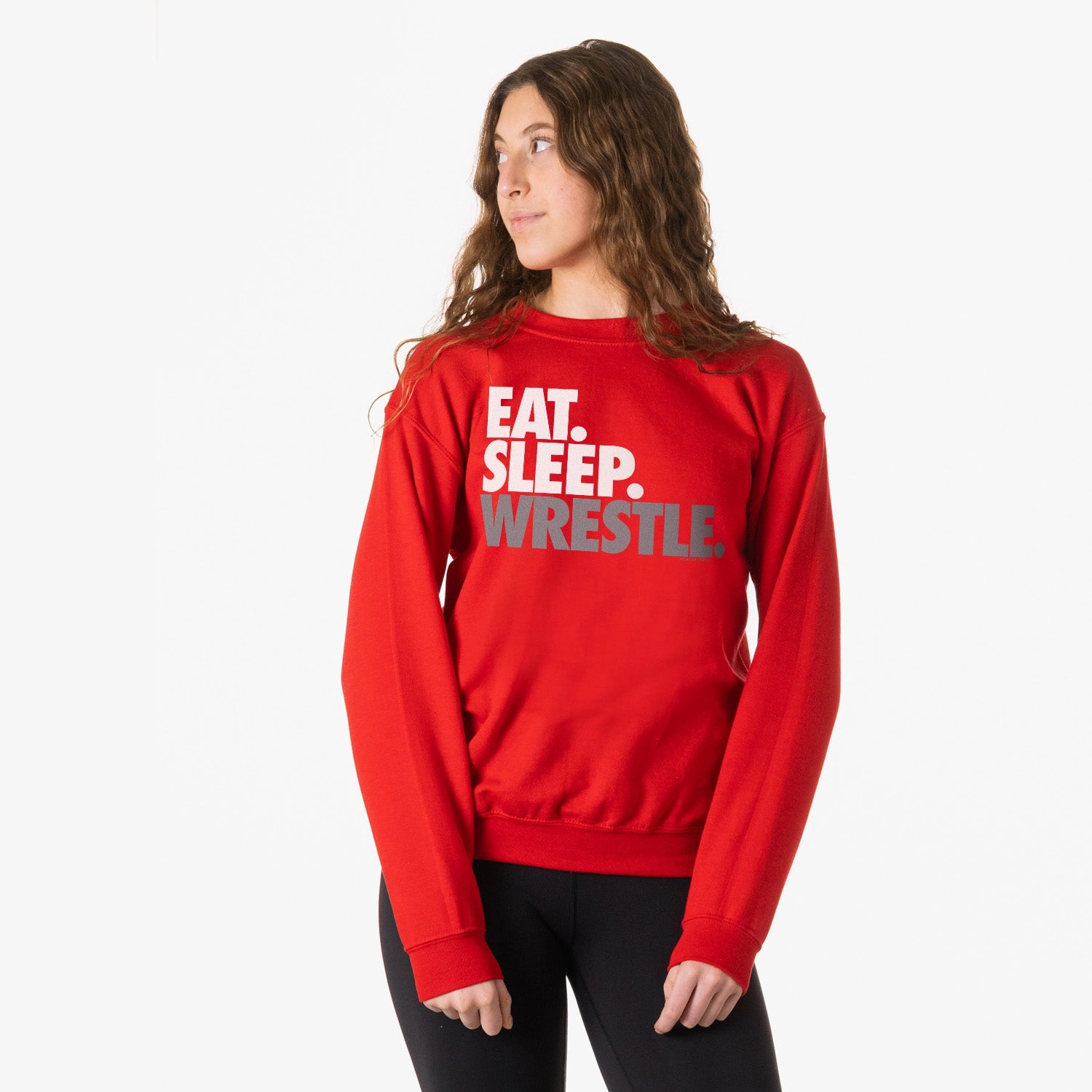 White Sox Sweatshirts Wrestling Crewneck Sweatshirt - Eat Sleep Wrestle (Stack)