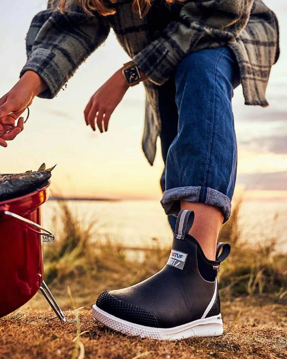 Xtratuf Womens 6" Ankle Deck Sport Boots Good Cold Weather Hunting Boots