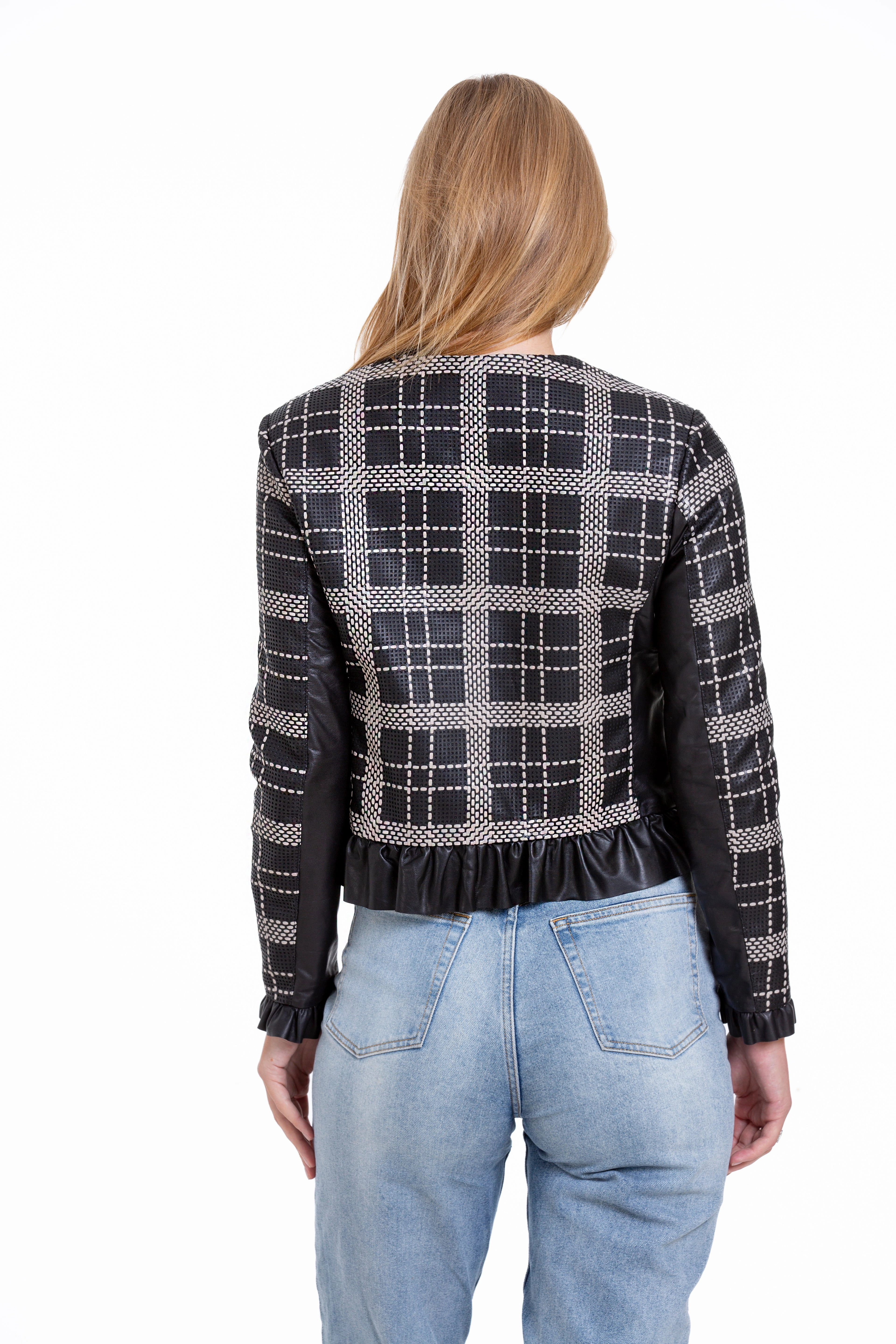 Rain Jackets Waterproof The Enmore Handwoven Leather Black Women Jacket