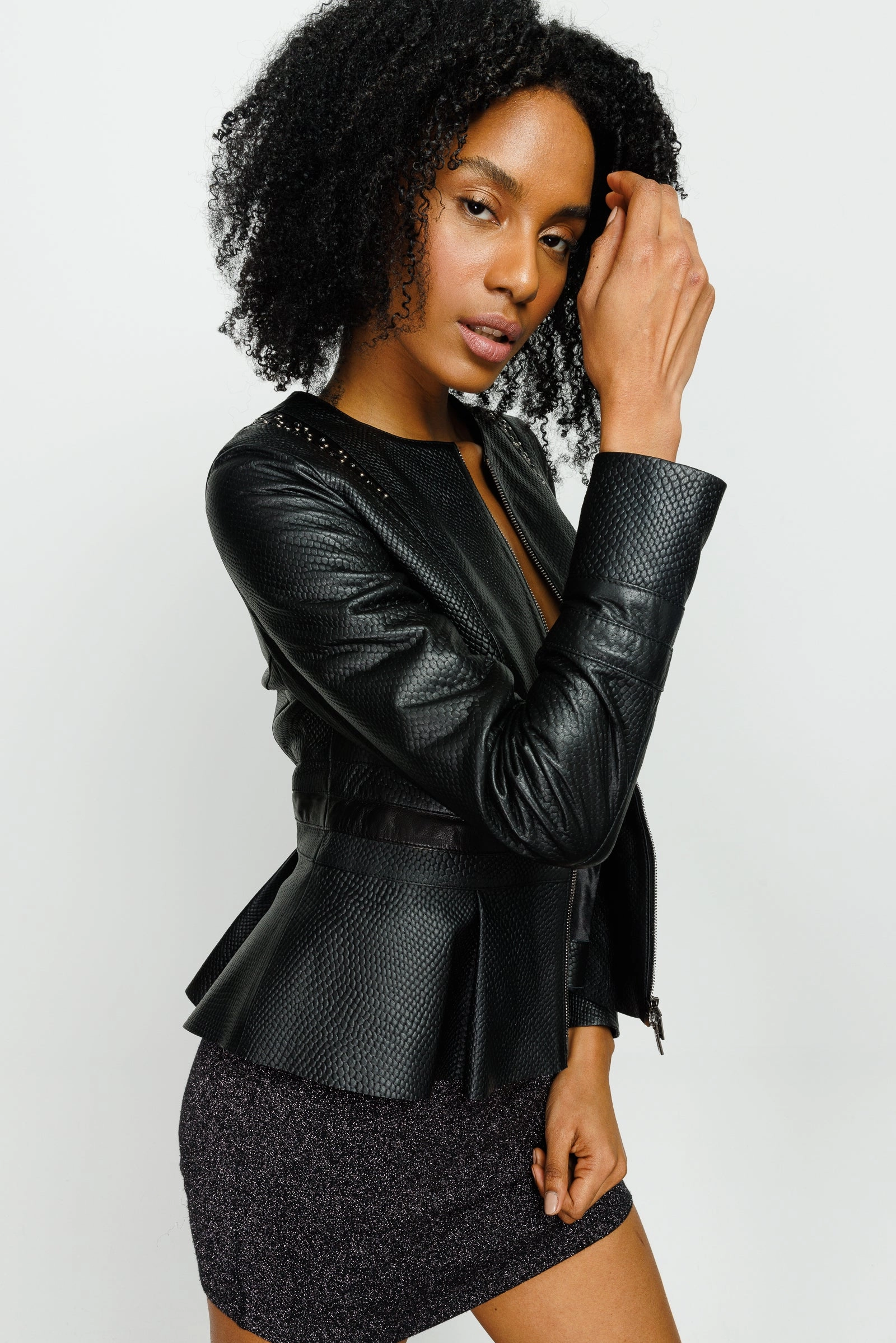 The Montorino Leather Black Women Jacket Cannon Columbus Jackets