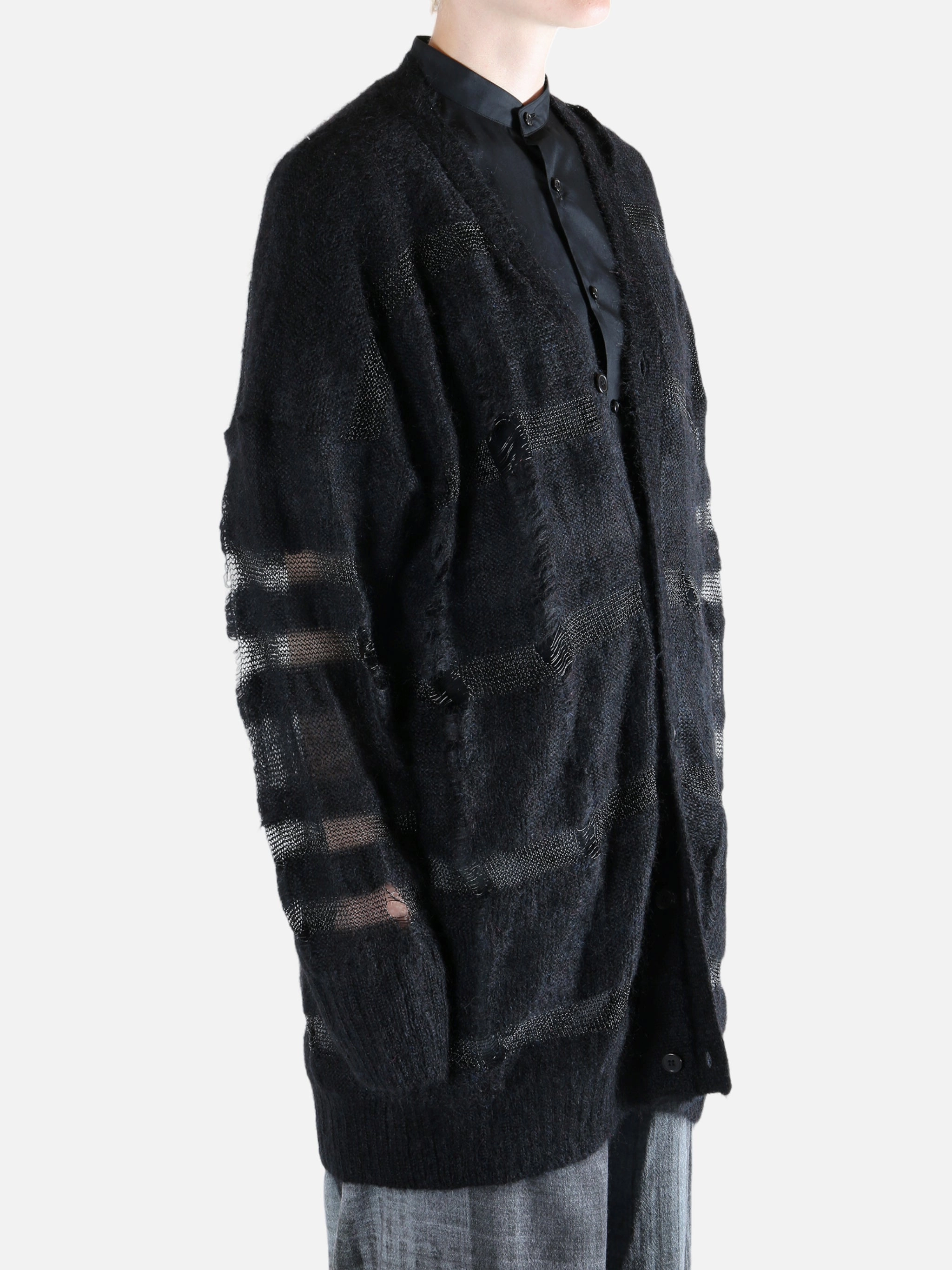 Knitwear Sets YOHJI YAMAMOTO - Women Damaged Stripe Cardigan