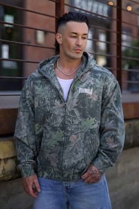 Football Vintage Sweatshirts Youngla 5062 - Heritage Zip-Up Hoodies Green Tree Camo