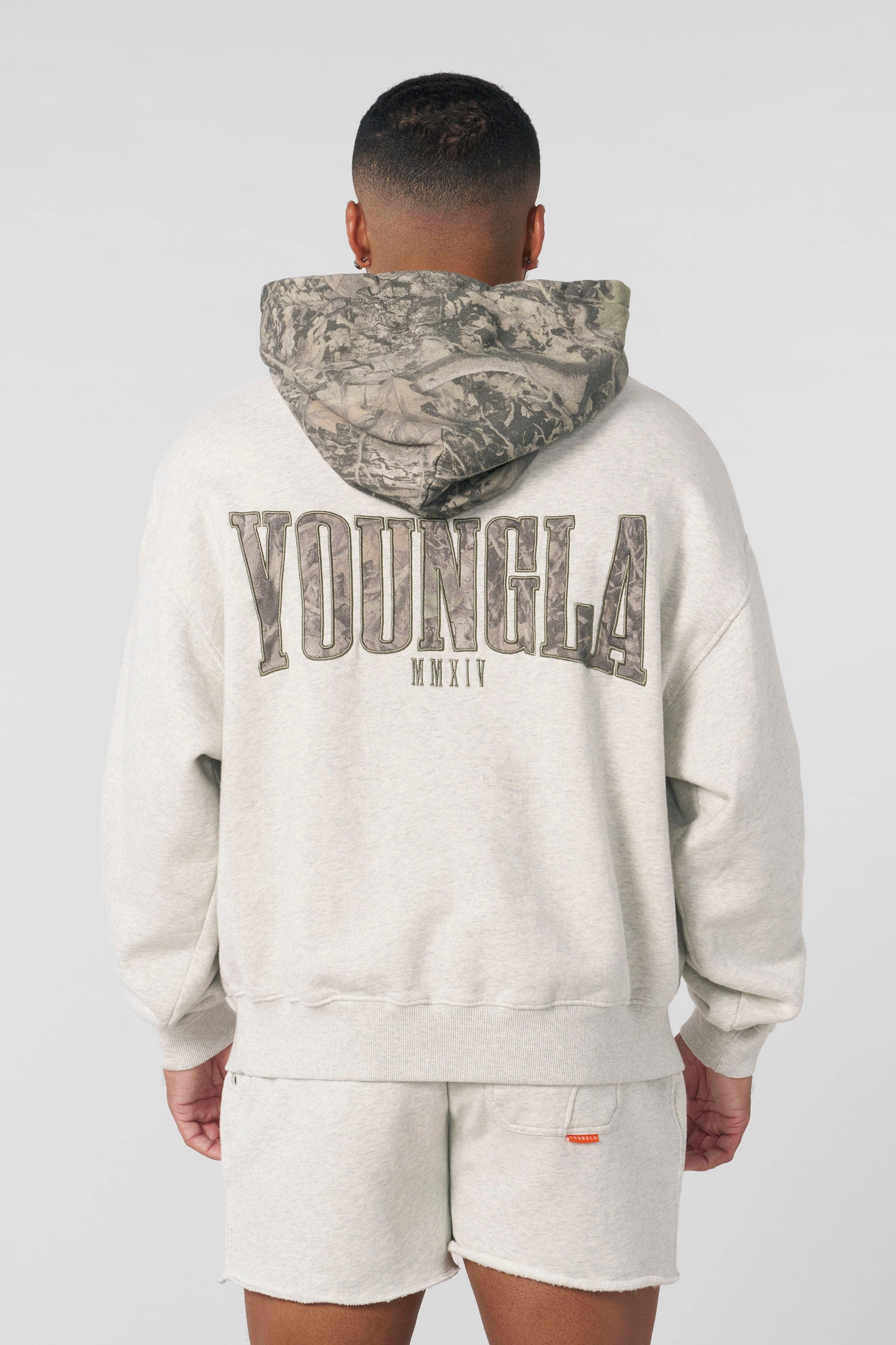 Contractor Sweatshirts Youngla 5098 - Tree Camo Hoodies Oatmeal