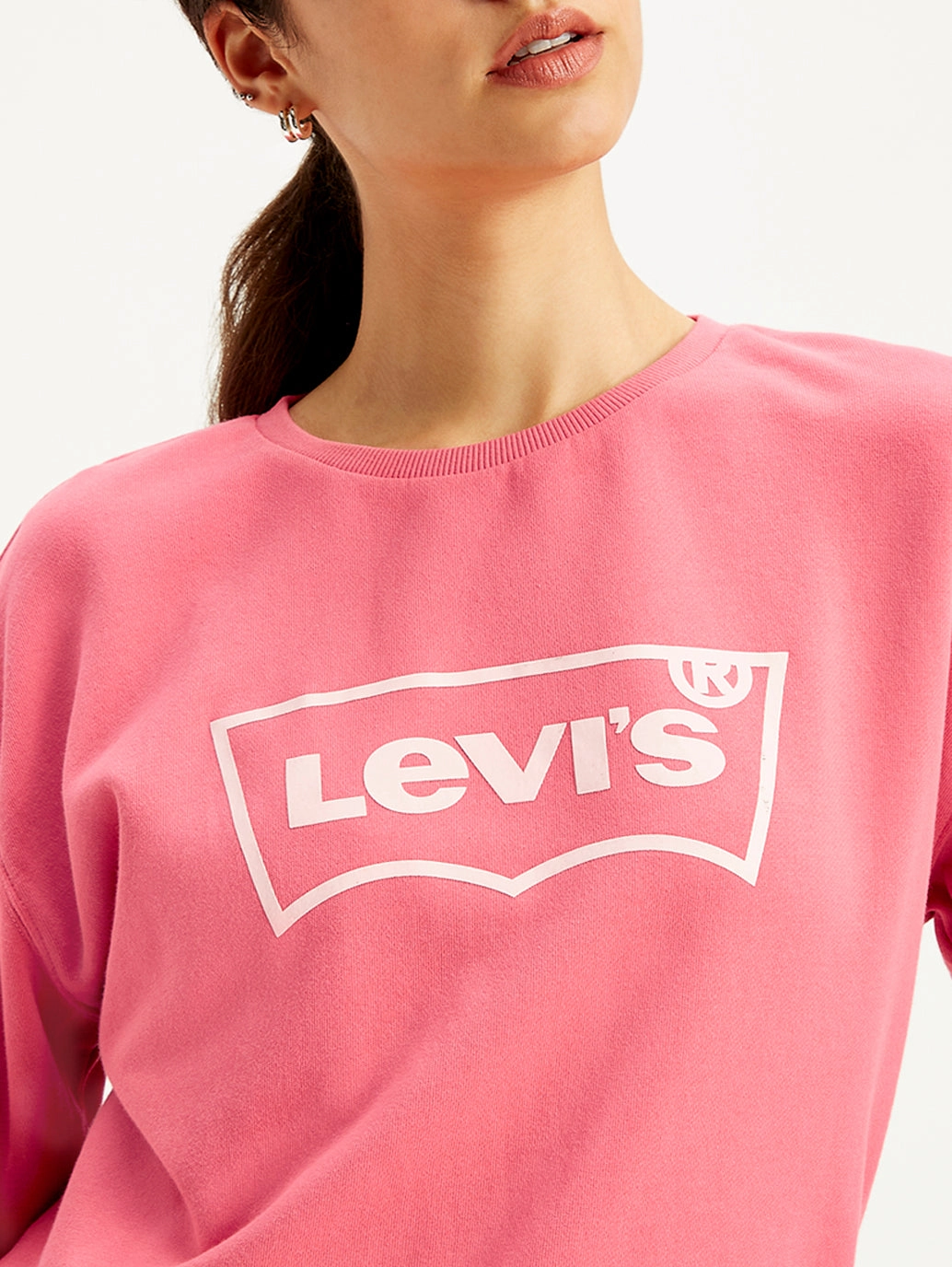 Best Sweatshirts To Tie Dye Women's Brand Logo Pink Crew Neck Sweatshirt