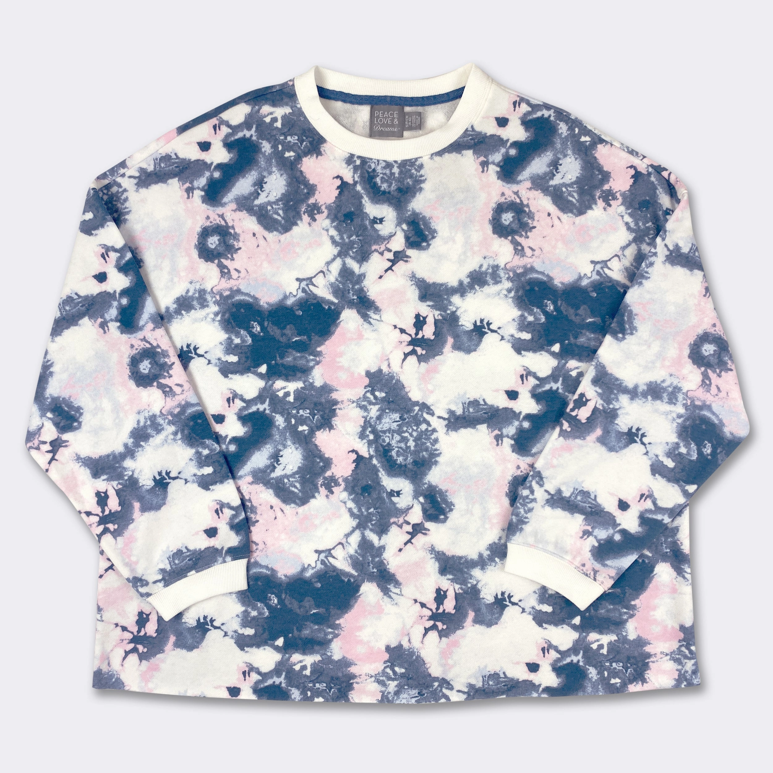Ladies' Blue Pink Tie Dye Comfortwear Collection Sweatshirt Bella And Canvas Sweatshirts