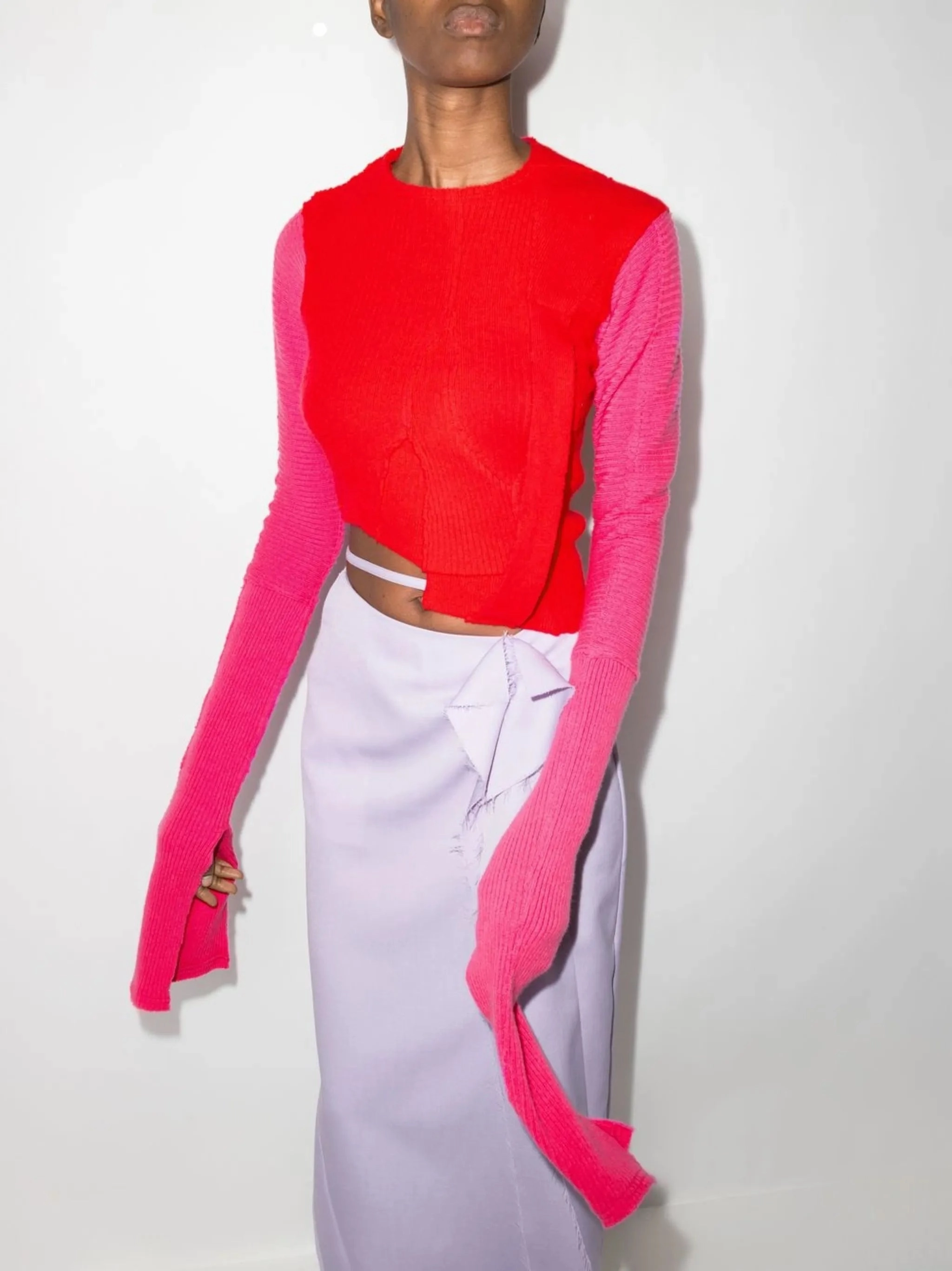 asymmetric ribbed-knit jumper Honrich Knitwear Factory Limited