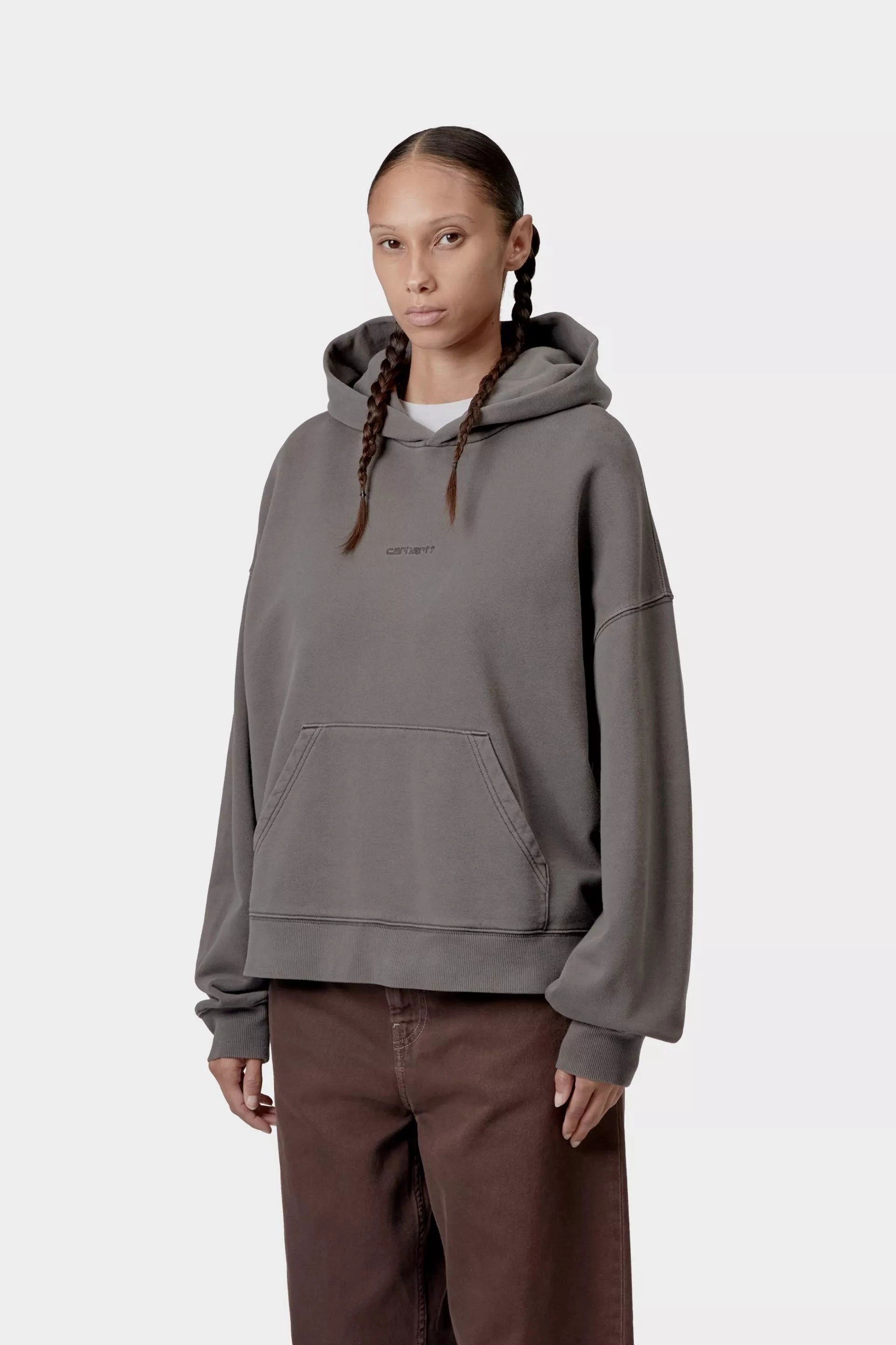 W' Hooded Benton Sweatshirt  / carhartt wip / graphite Christian T Shirts And Sweatshirts