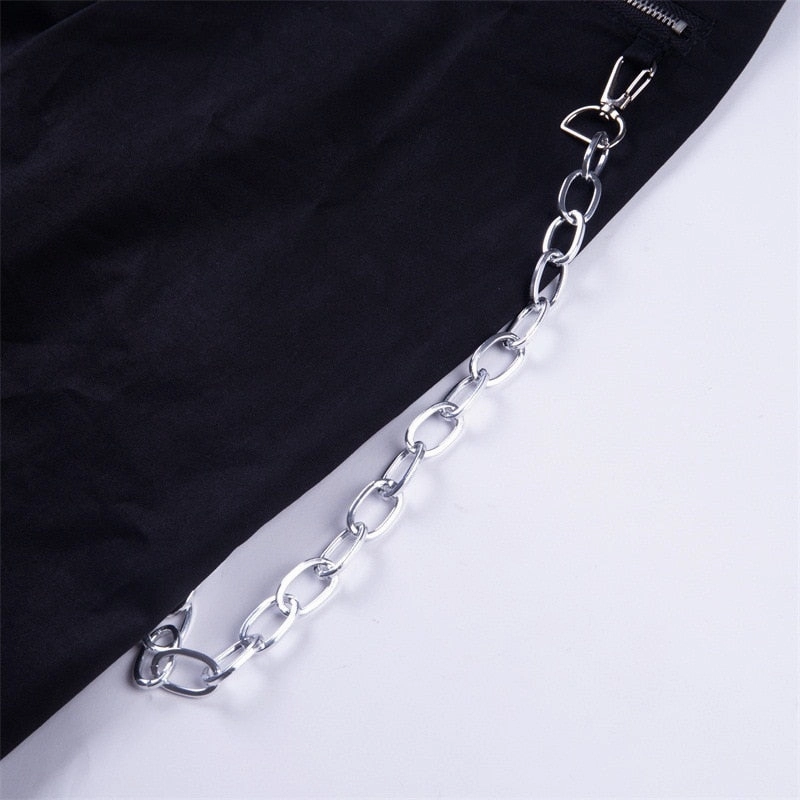 Vuja De Flared Cargo Pants Zipper Streetwear Women Casual Harem pants